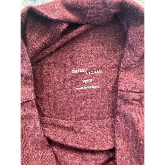 NWT! Daily Ritual Purple Heather Mock Neck Long Sleeve Top Small - Picture 5 of 7